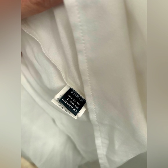 EMERY ROSE Lace Raglan Long Sleeve Blouse, pleated front, button detail, LG - Picture 5 of 8